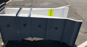 Side View of a 9-Inch Parshall Flume with End Adapter for Existing Concrete Manhole