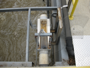 Close-Up View of Discharge Spilling Out of a Palmer-Bowlus Flume