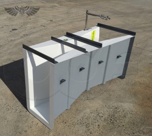 Fiberglass 9-Inch Parshall with Staff Gauge and Ultrasonic Bracket