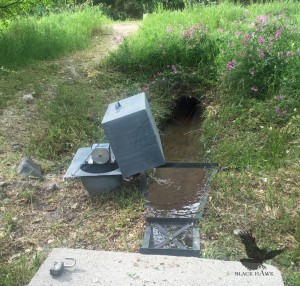 Galvanized Parshall Flume with Shaft Encoder Enclosure