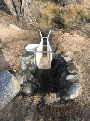 Parshall Flume Measuring Creek Flow in California