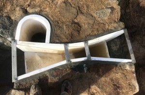 Parshall Flume Grouted into Rocky Outcrop