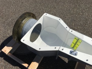 Close Up View of Clear Cover over Parshall Flume End Adapter