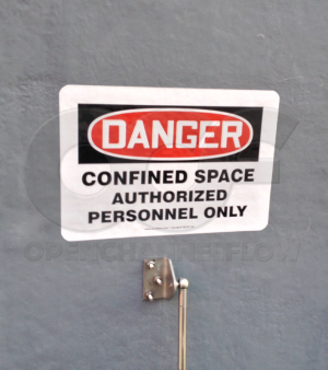Confined Space Entry Sign on a Domed Top
