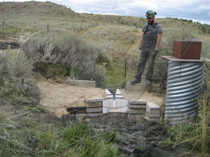 Cutthroat Flume Installation to Measure Mine Runoff