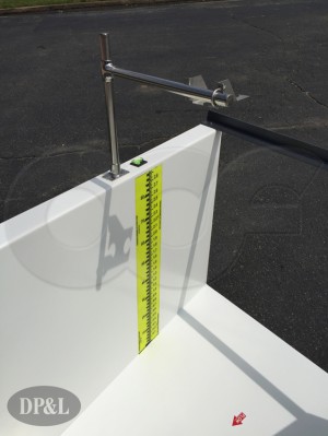 Staff Gauge and Mounting Bracket on a 24-Inch Parshall Flume