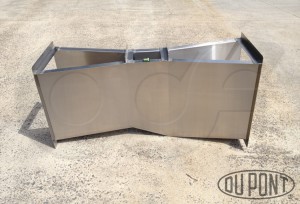 Side View of a Stainless Steel Parshall Flume