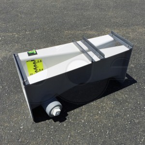 Fiberglass 1-Inch Parshall Flume with Staff Gauge and Stilling Well Coupling