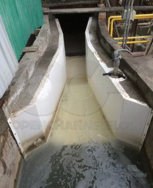 Fiberglass Parshall Nested in a Concrete Parshall