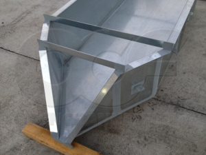 Nose of a Galvanized Steel H Flume