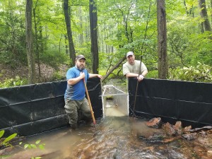Garner Run Stream USGS Parshall Flume Installation