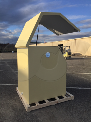 Gemini Fiberglass Refrigerated Sampler Enclosure in Whale Bone with Door Open