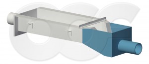 H Flume with Outlet Drop Box - Render