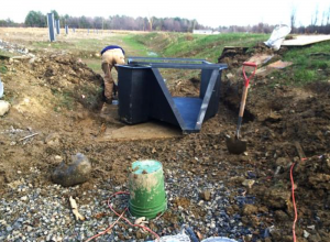 Installing a H Flume for an Edge-of-Field Study