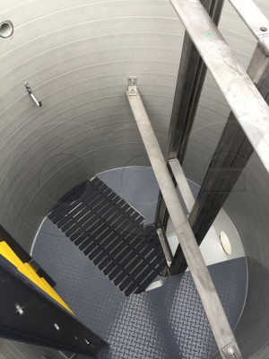 JWC Grinder Rails in a Fiberglass Manhole