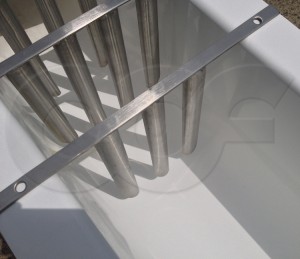 Close Up of Tranquilizer Racks Mounted in Palmer-Bowlus Flume