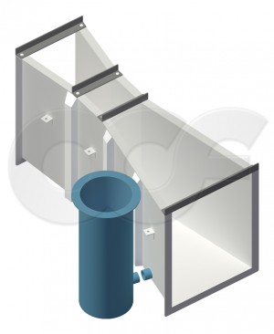 Parshall Flume with Detached Stilling Well - Render
