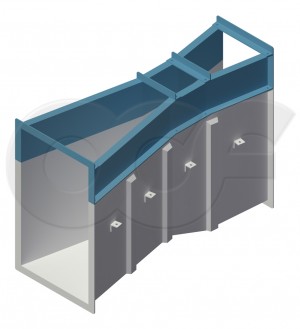 Parshall Flume with Extended Bolt-On Sidewalls - Render