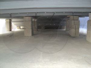 Large Parshall Flume Set on Piers During Installation