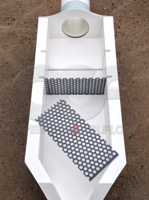 H Flume with Peforated Flow Straightener Removed