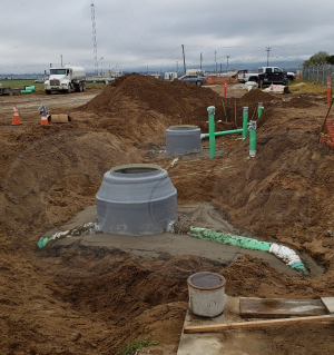 Fiberglass Diversion Manholes Being Installed in Santa Maria CA