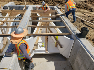 24-Inch Parshall Flume Being Installed