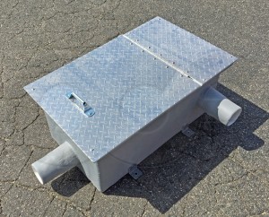 Small Fiberglass Weir Box with Aluminum Cover