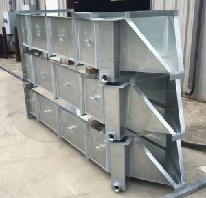 Stack of Galvanized Steel H Flumes