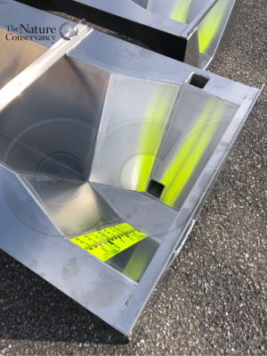 Staff Gauge and Probe Well on Trapezoidal Flume