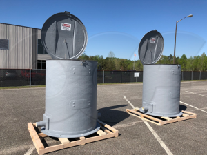 Two Domed Top Packaged Metering Manholes