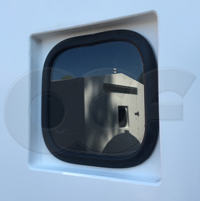 observation window on a fiberglass equipment shelter manufactured by Openchannelflow