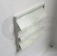 adjustable ventilation louver mounted in Openchannelflow fiberglass equipment shelter