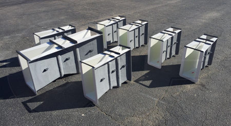 different sizes of fiberglass Parshall flumes