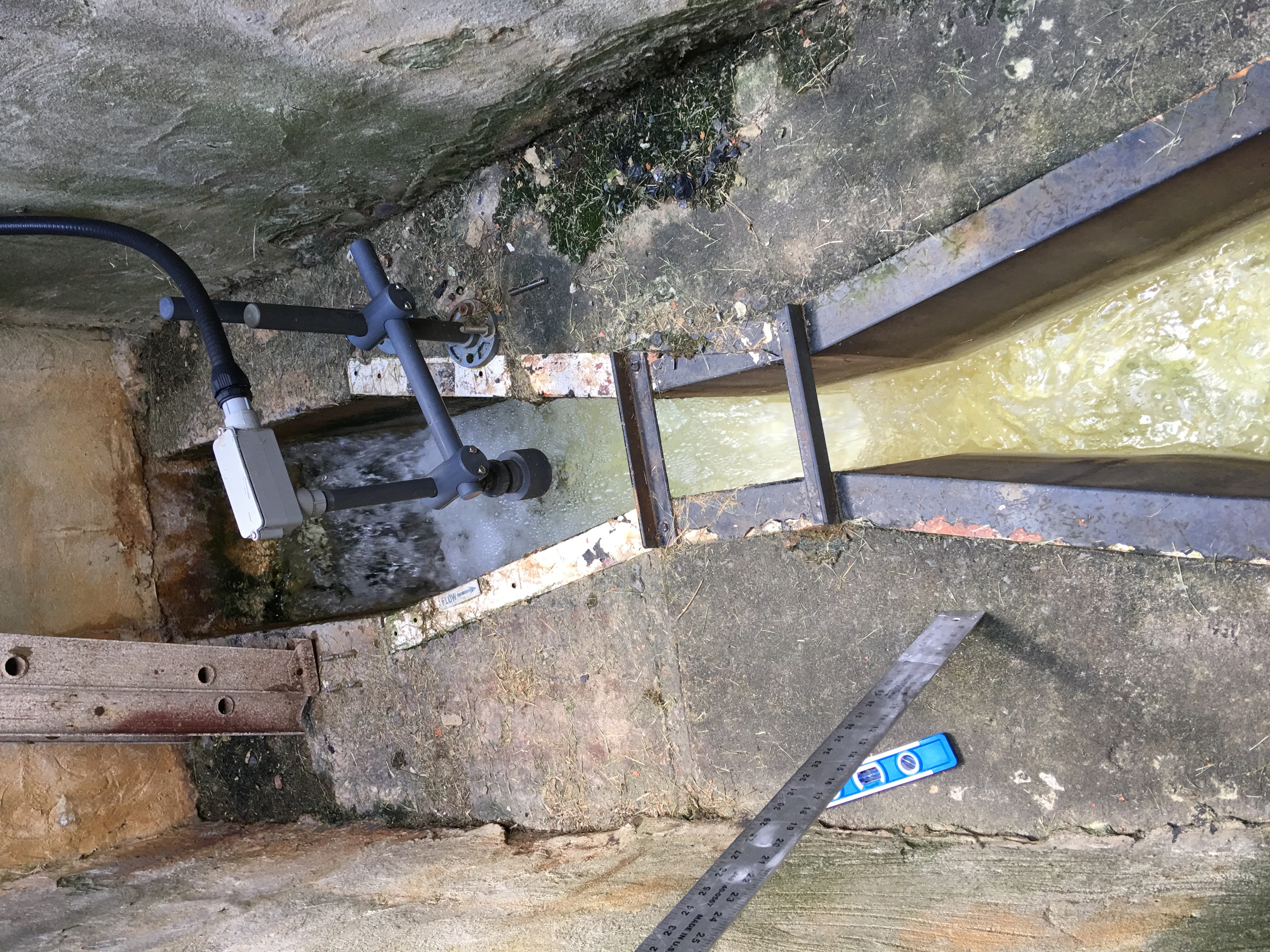 Parshall Flume used to measure flow 