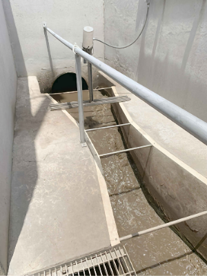 Fiberglass Parshall Flume at a wastewater treatment plant