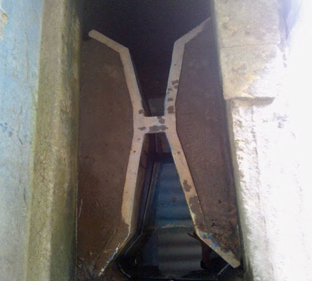 inlet and outlet wing walls on a Parshall flume