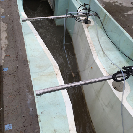 Openchannelflow Parshall measuring sanitary flow at a WWTP