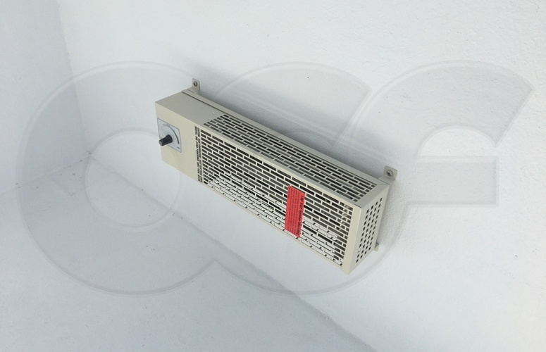 Heater mounted in fiberglass enclosure