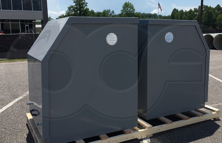 Gemini fiberglass sampler enclosures in grey